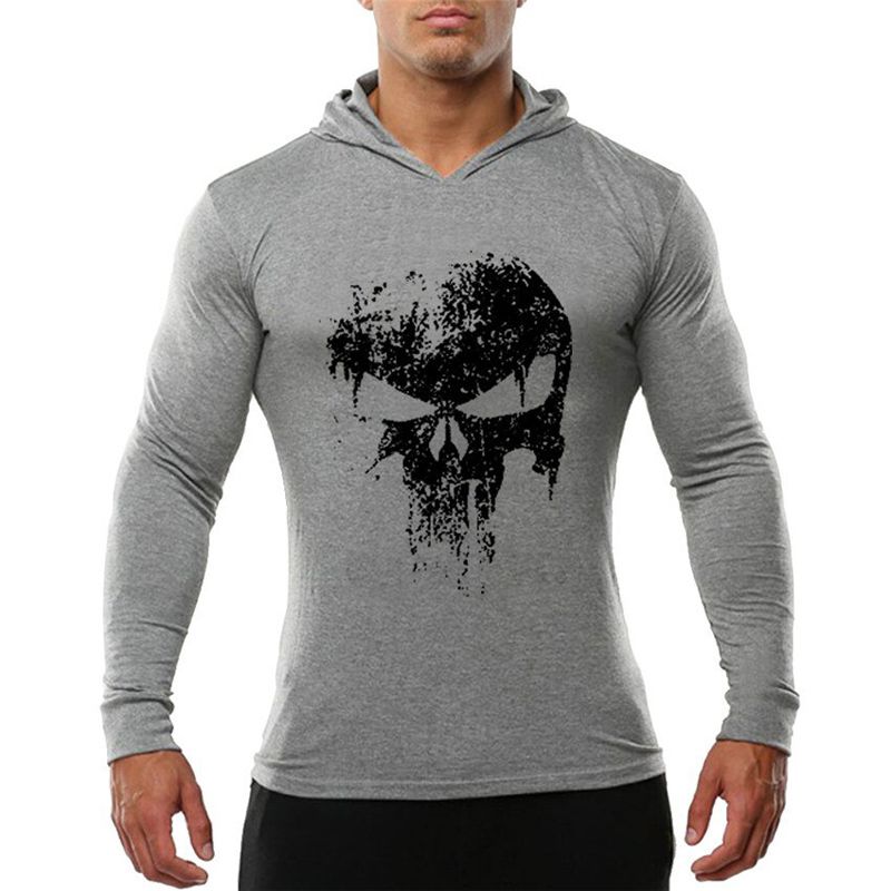Men Bodybuilding Hoodies Sweatshirt Pullover  Hop Mens Clothing punisher Gyms Srtswear Cotton Workout Thin hoodie Hoody XXL