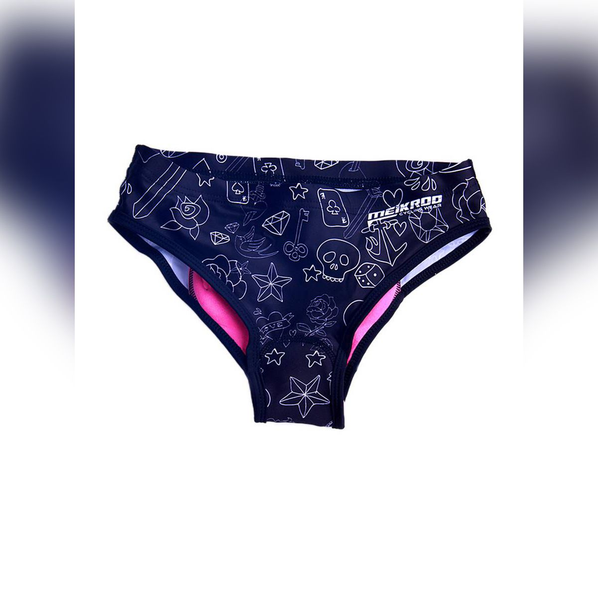 Woman Riding Panties Graffiti Print 3D Silicone Pants Pad Antibacterial Shockproof Effect Bicycle Equipment