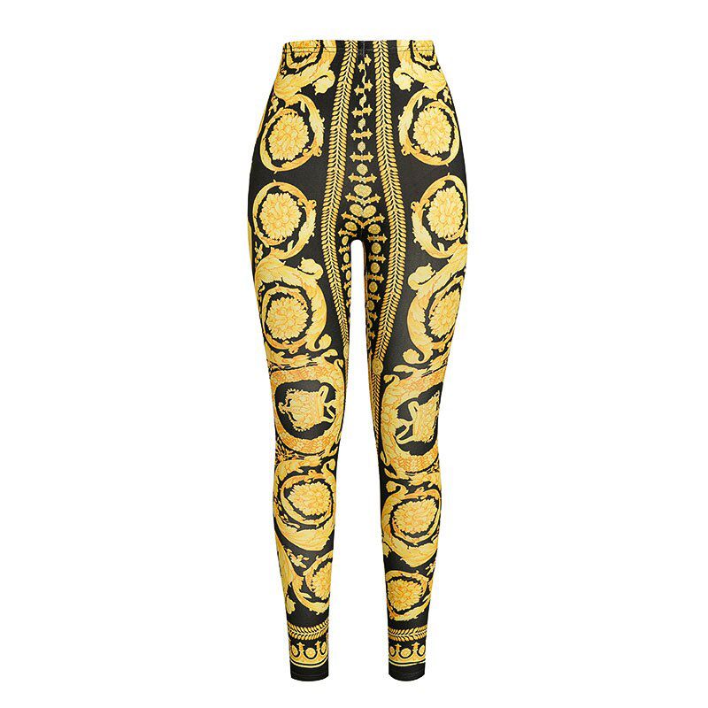 Vintage Long Pants Capris Streetwear Summer Pants Female Casual Long Leggings Print High Waist Skinny Elegant Paisley Women