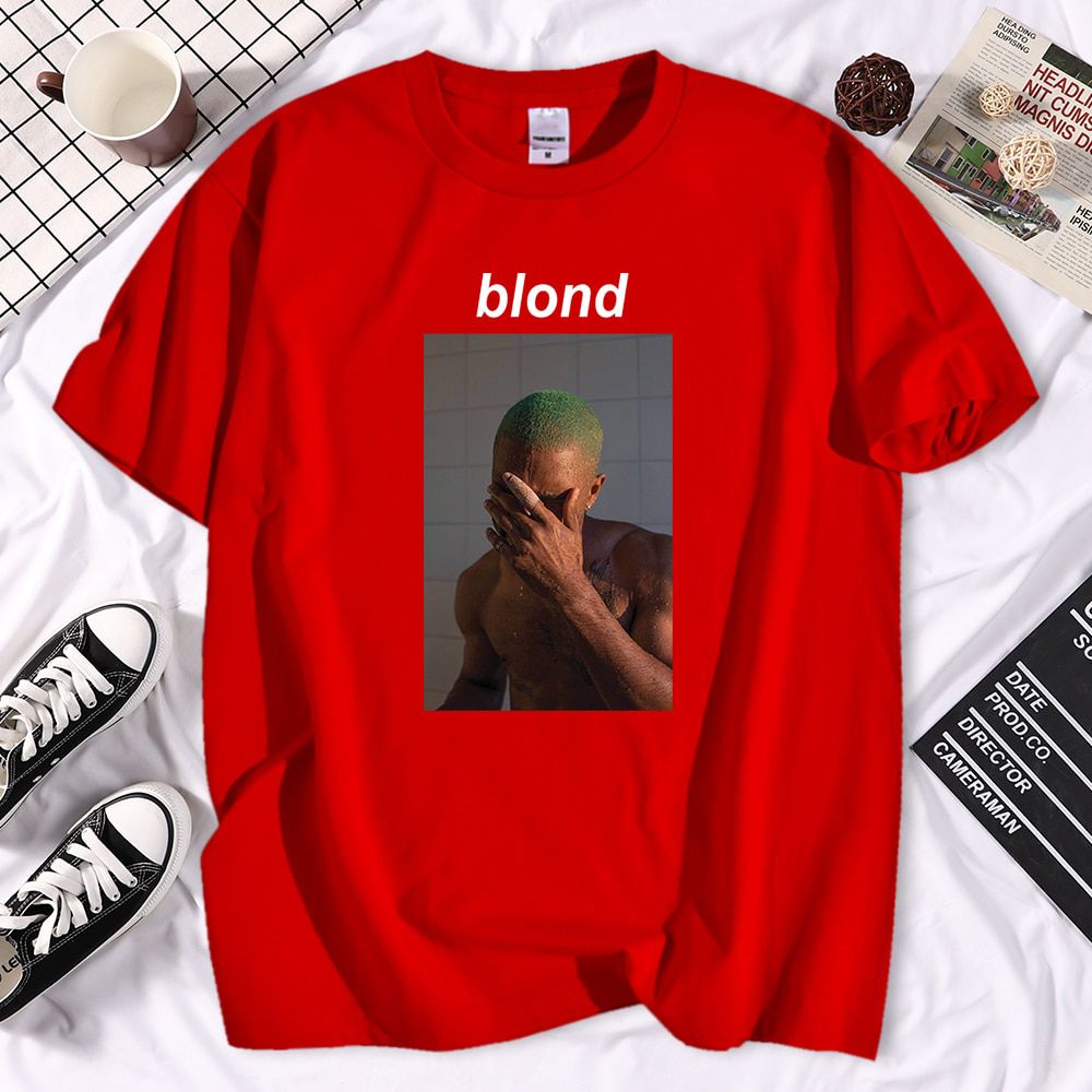 Fashion Rapper Frank Blond Print T Shirt Funny Harajuku T Shirts Casual Brand Short Sleeve Short New Summer Hop T Shirt Men