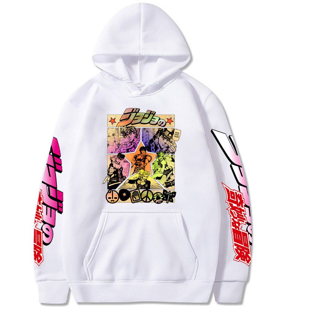 Harajuku JOJO's Bizarre Adventure Unisex Hoodies Japanese Anime JOJO Printed Men's Hoodie Streetwear Casual Sweatshirts