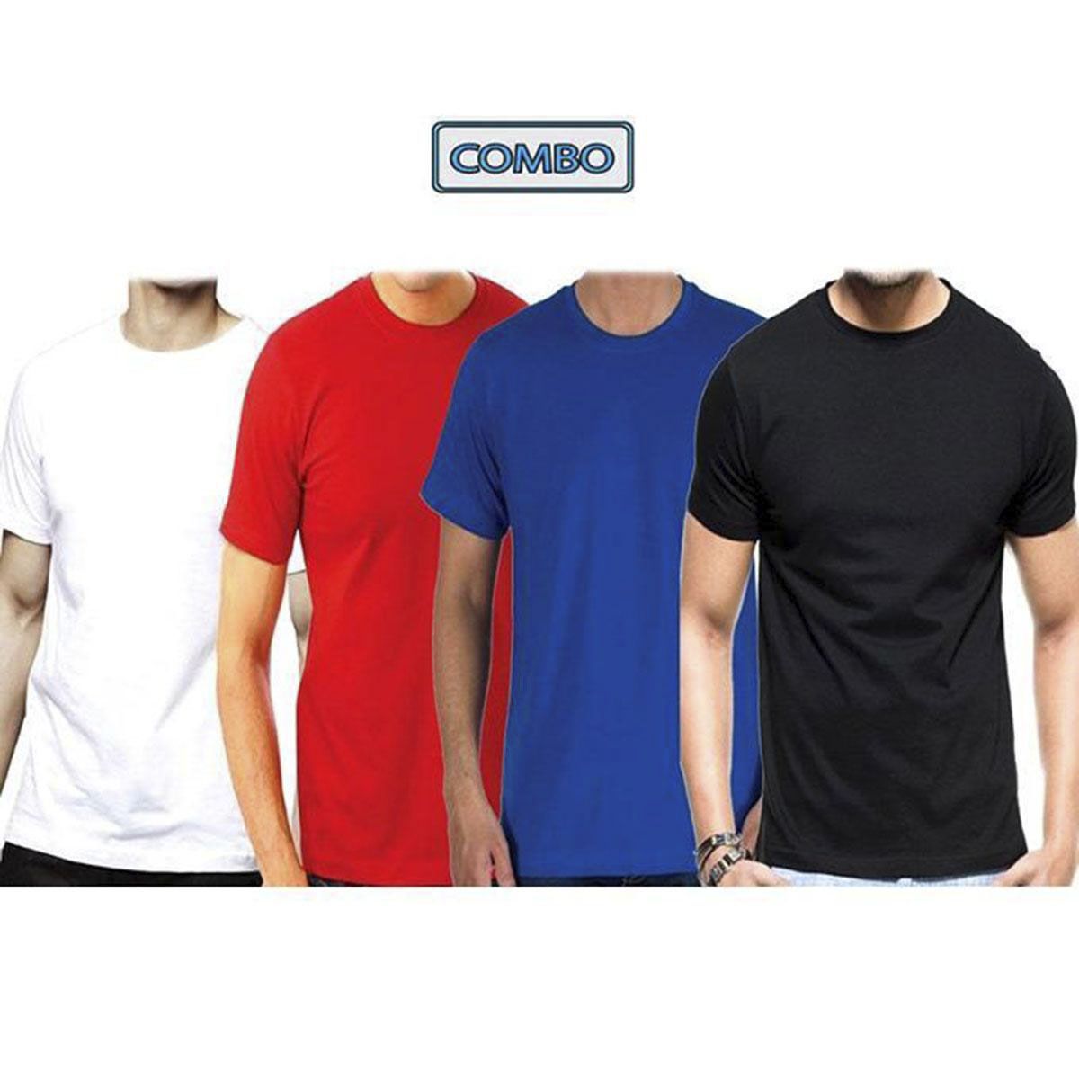 Multicolor Cotton Short Sleeve Pack Of 4 T-Shirt for Men