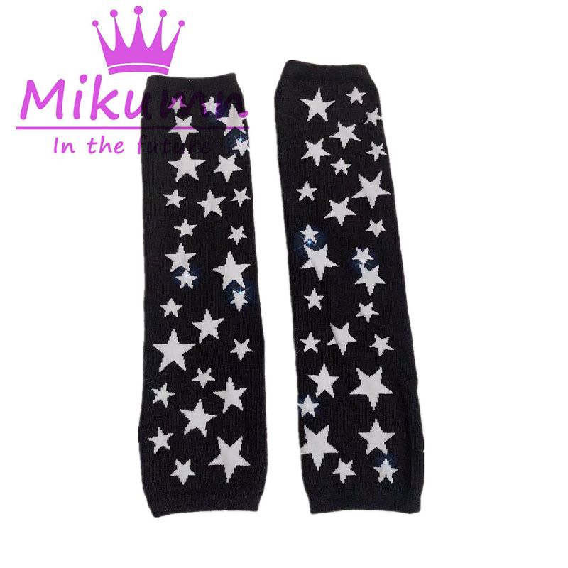 Harajuku Punk Style Black Skull Half Finger Long Glove Women Knit Length Sleeve Retro Gothic Fingerless Gloves Streetwear
