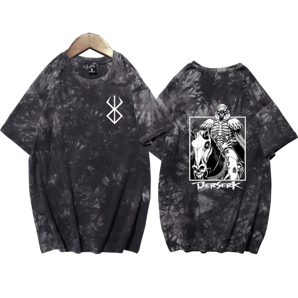 Anime Berserk Tie Dye T-shirt Short Sleeve O-Neck