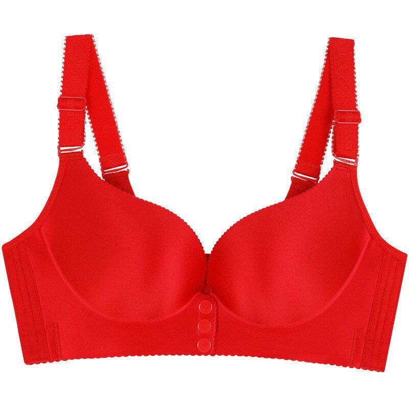 Queenral Front Closure Bras For Women Push Up Bra Underwear Wireless Seamless Brassiere Plus Size Bra Female Bralette CDE Cup