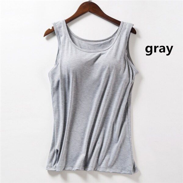 Women's Summer New Tank Tops Shirt Modal Underwear Female T-shirt Camisole Blouse Built In Bra