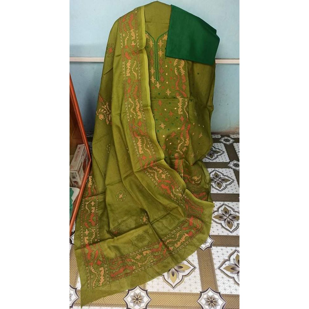 Unstitched Hand work Three Piece