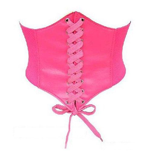 Fashion Women Faux Leather Wide Waist Waistband Belt Corset Elastic Waspie