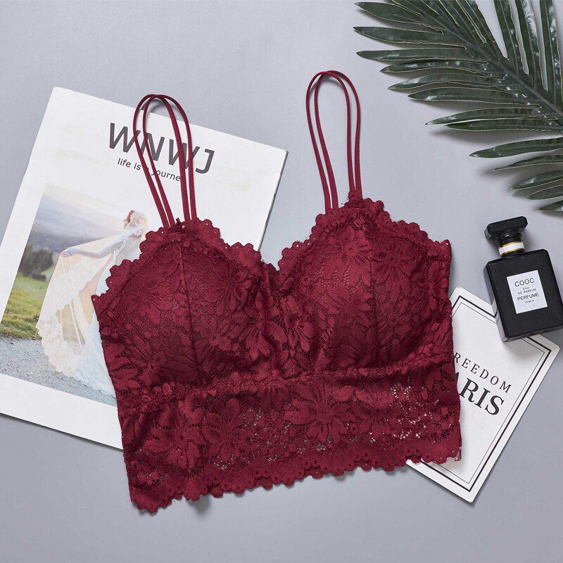 Wireless Push Up Bra Body Shaping Flower Lace Bra Top Women Plus Size Bralette Underwear Lingerie Full Cup Seamless Bras
