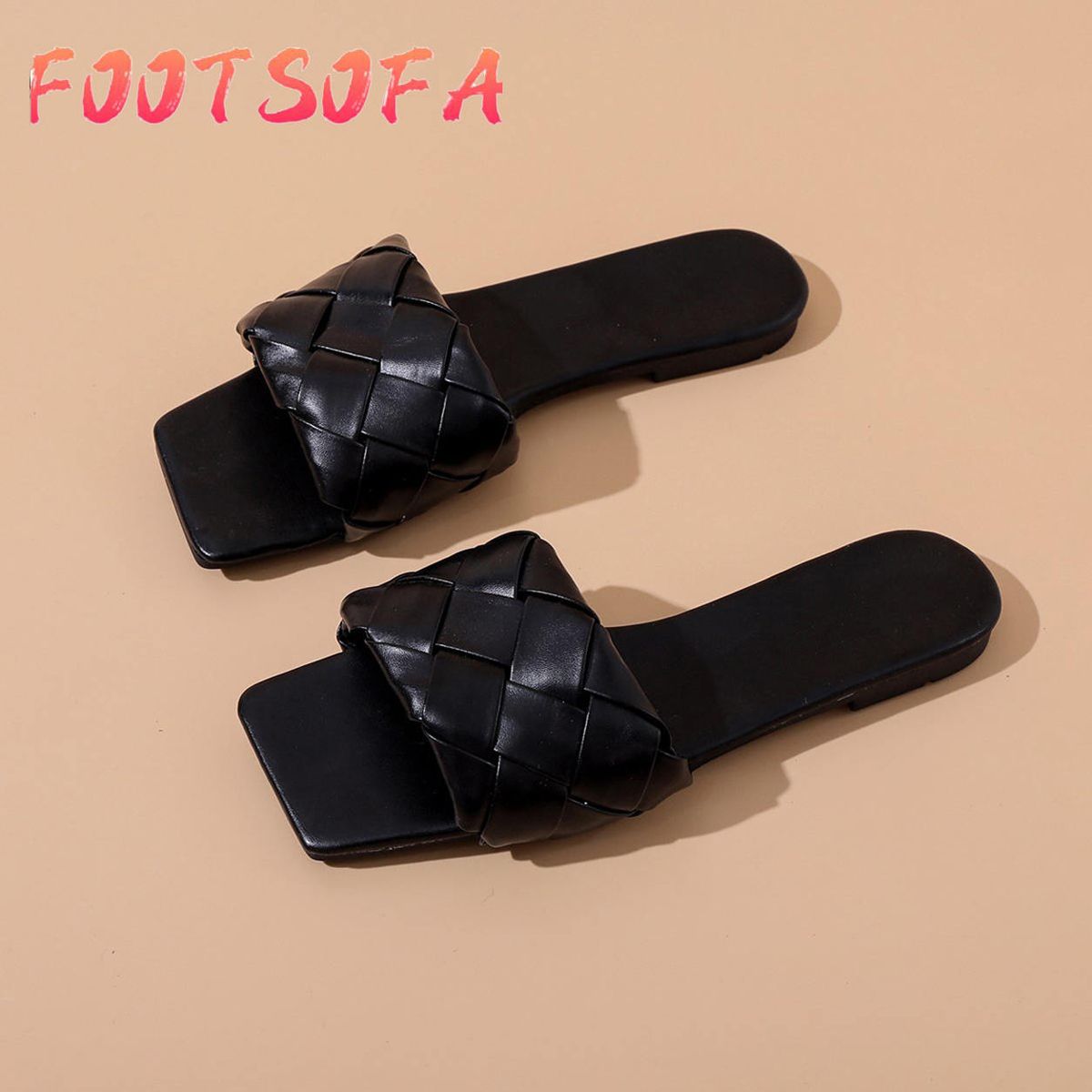 Summer Fashion Women Casual Flat Leather Slippers Open Toe Summer Sandals Beach Shoes Plus-sized 36-42