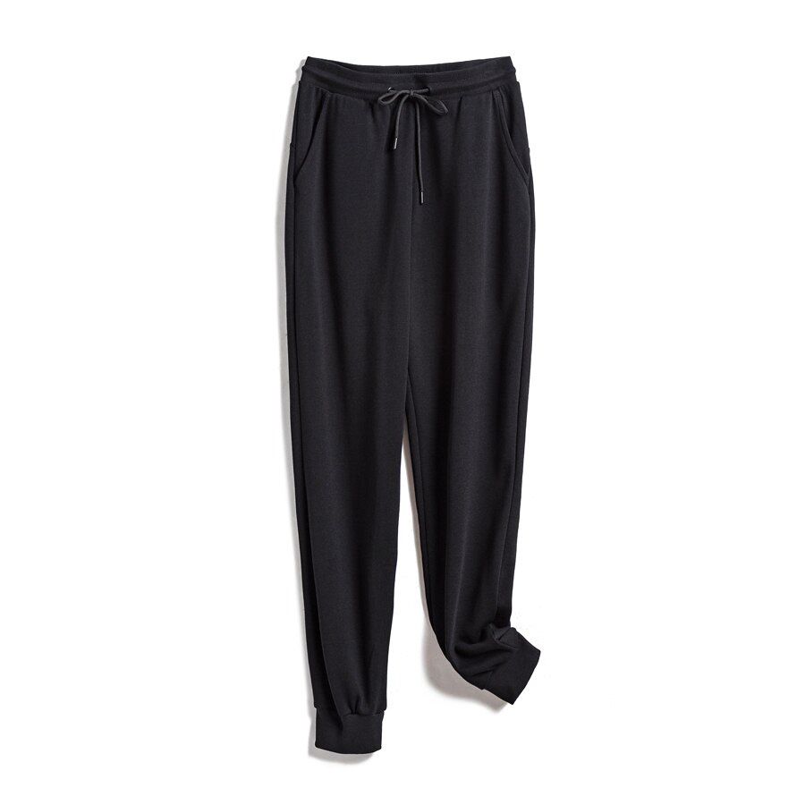 Women Casual Pants Lady Terry Sports Trousers Female Black Gery Long Pants MP2002