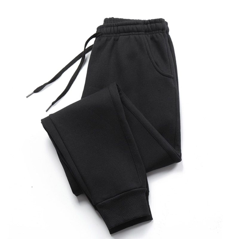 y High Waist Loose Fleece Sweatpants Trousers With Pocket Fall Winter Black White Baggy Joggers Women Sweat Pants
