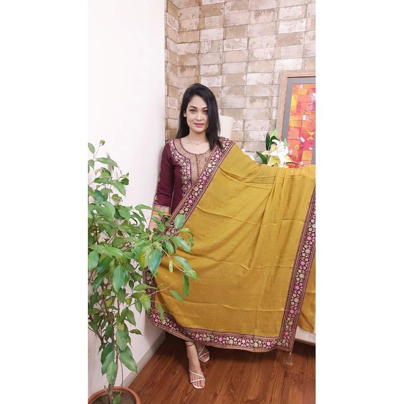 New Collection Screen Print Cotton Three Piece