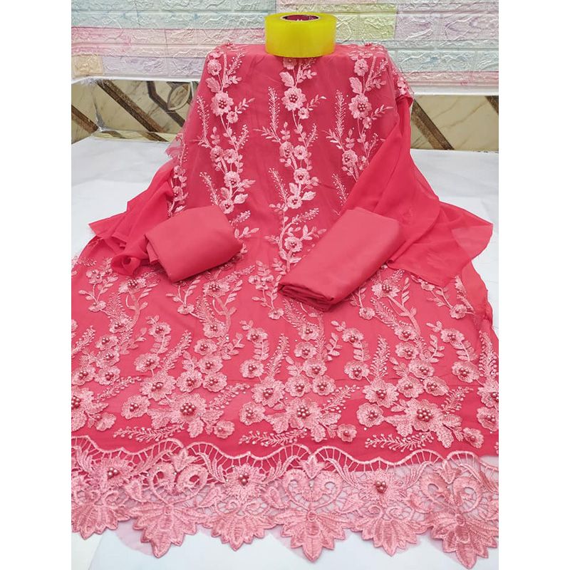 Indian Unstitched Georgette Salwar Kameez Three Piece For Women