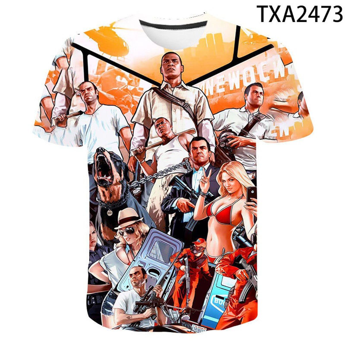 3D Print Grand Theft Auto Game Gta 4/5 Printed T Shirt Men Women Children Short Sleeve T-Shirt Boy Girl Kids Tops Tees