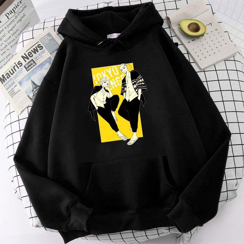 Anime Hoodie Tokyo Revengers Logo Hoodies  Hop Casual Loose Print Graphic Sweatshirts Uni Tops Man