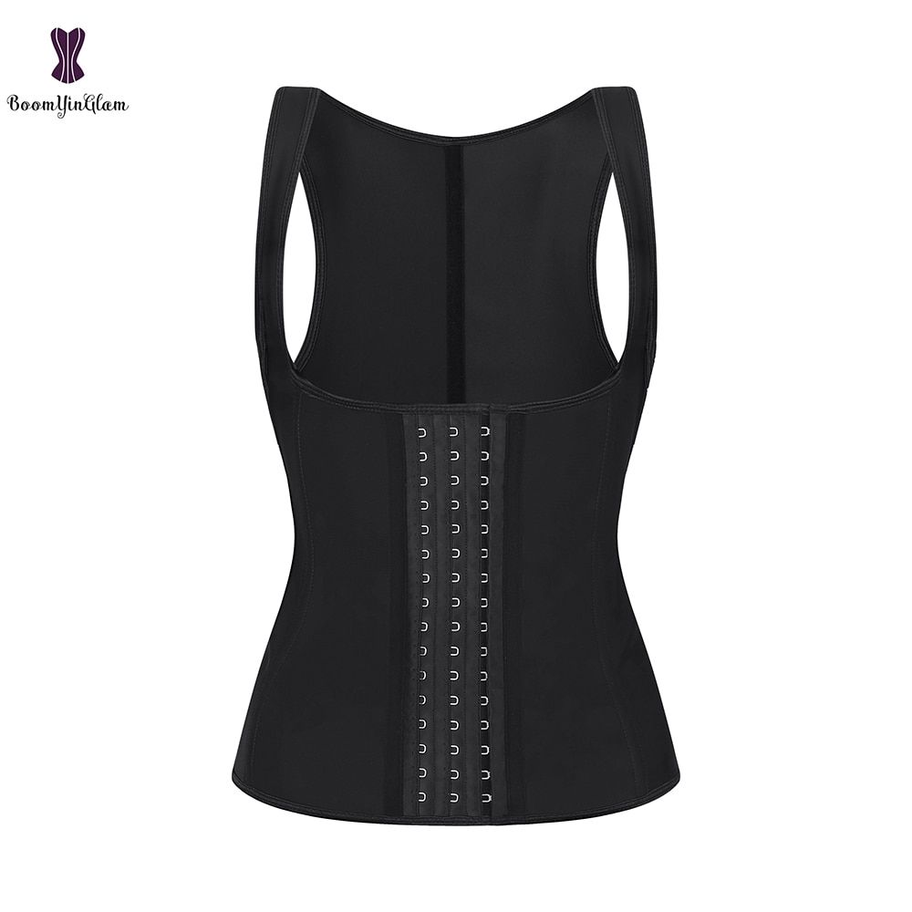 Latex Vest Corset Waist Trainer 3 Hooks 9 Steel Bones Gorset Cincher Black Beige Korset Corselet #888