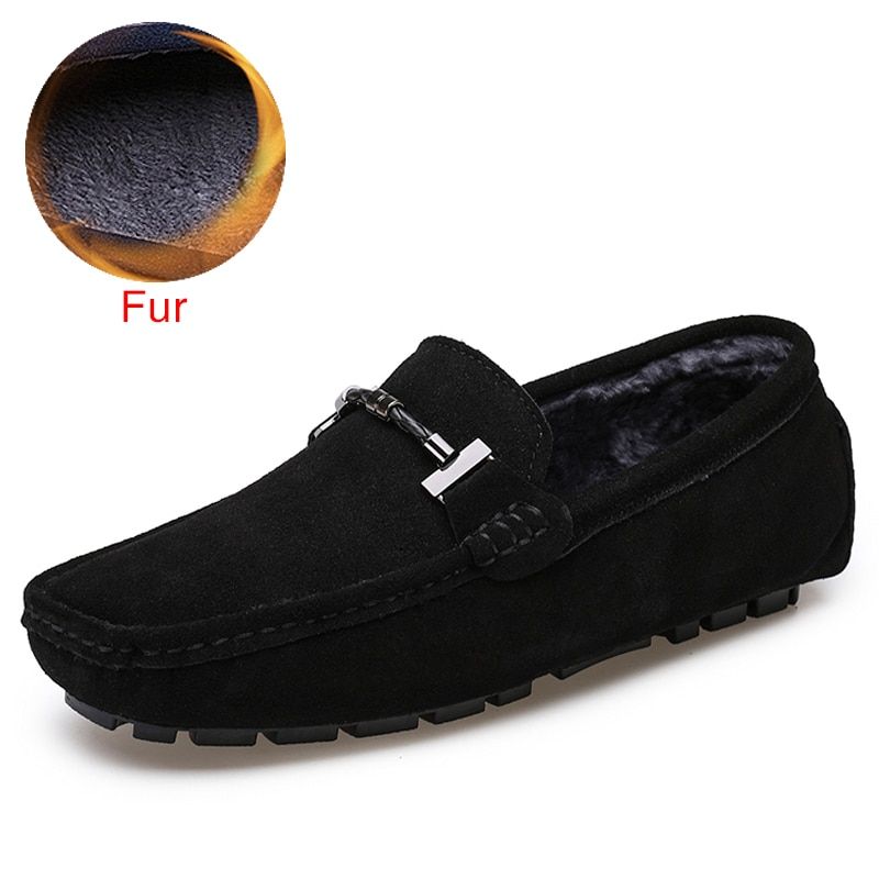 Handmade Men Loafers Leather Casual Shoes Comfortable Soft Driving Shoes Warm  Plus Office Moccasins