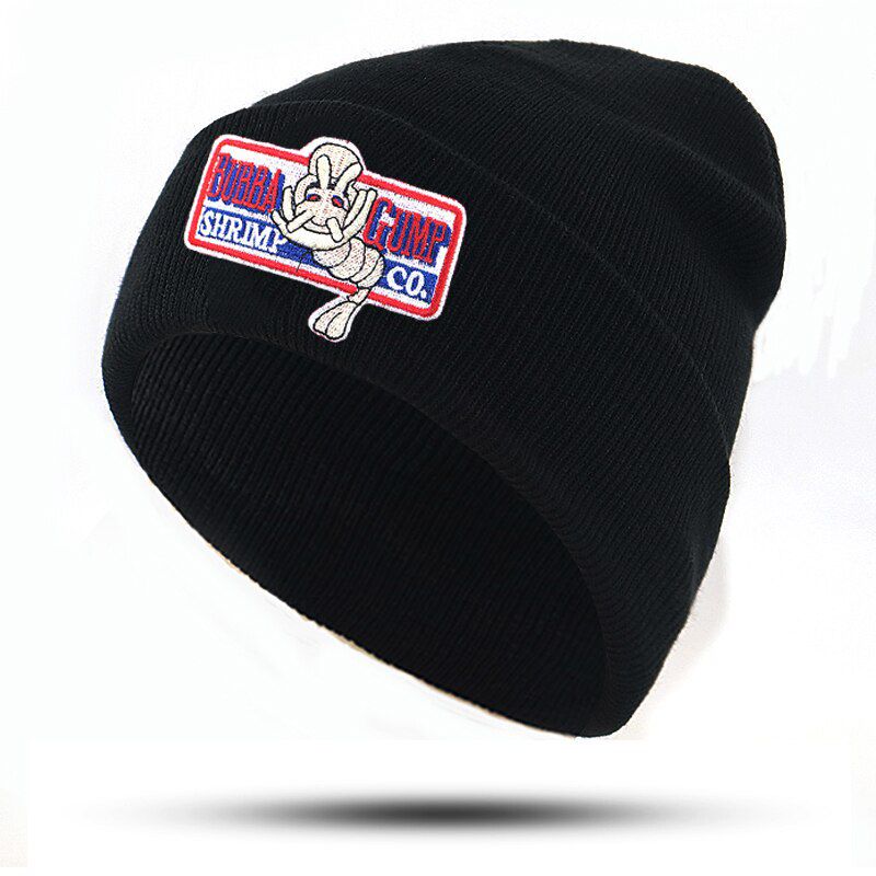 BUBBA GUMP hat for Winter Autumn embroidery cotton flexible knitted beanie cap fashion hip hop ski