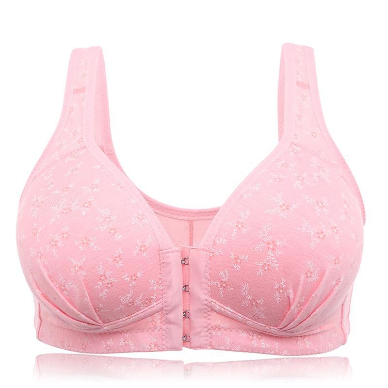 Plus Size Women  Comfortable Lace Bras Wireless Front Closure Push Up Bra Women Seamless Backless Bralette Elegant Underwear