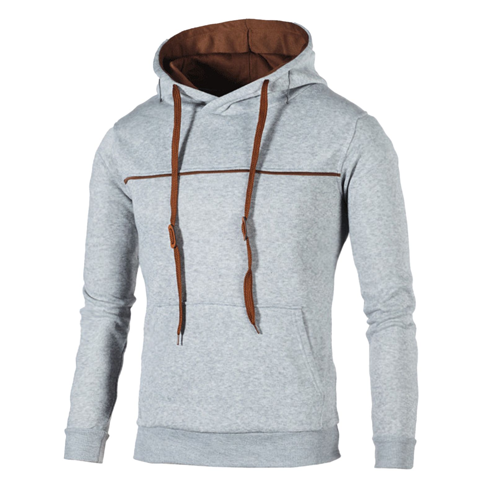 Men Hoodie Drawstring Ribbed Cuff Loose-fitting Sweatshirt