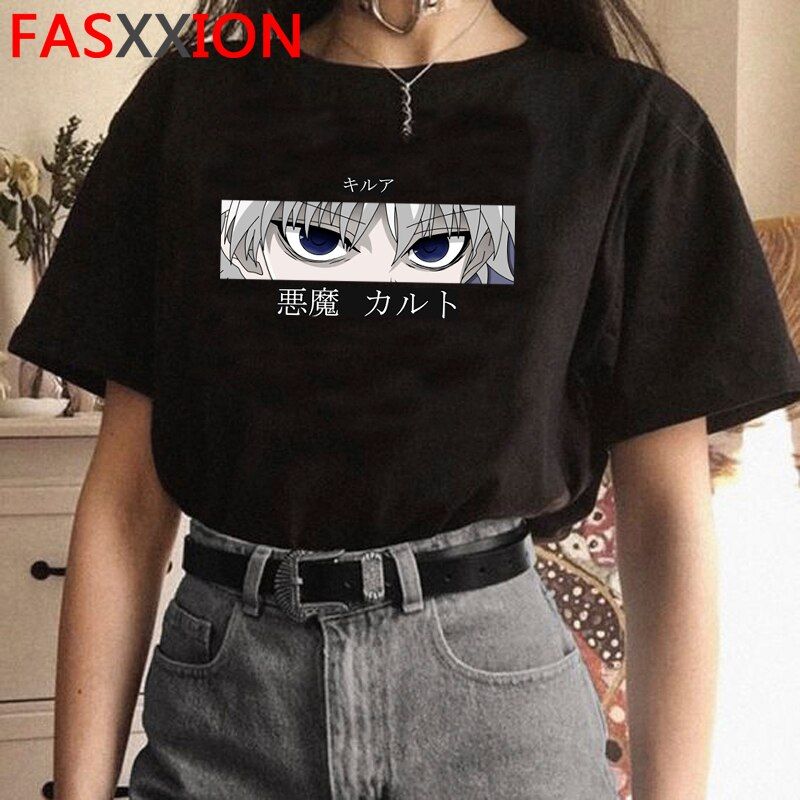 Kawaii Hunter X Hunter Tshirt Men ua Zoldyck Funny Cartoon Cute Anime T-shirt Kurapika HxH Devil Eye UniTshirt Tees Male