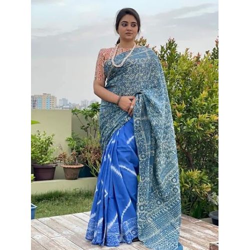 Exciusive Natural Vegetable Dye Saree with Blouse Piece