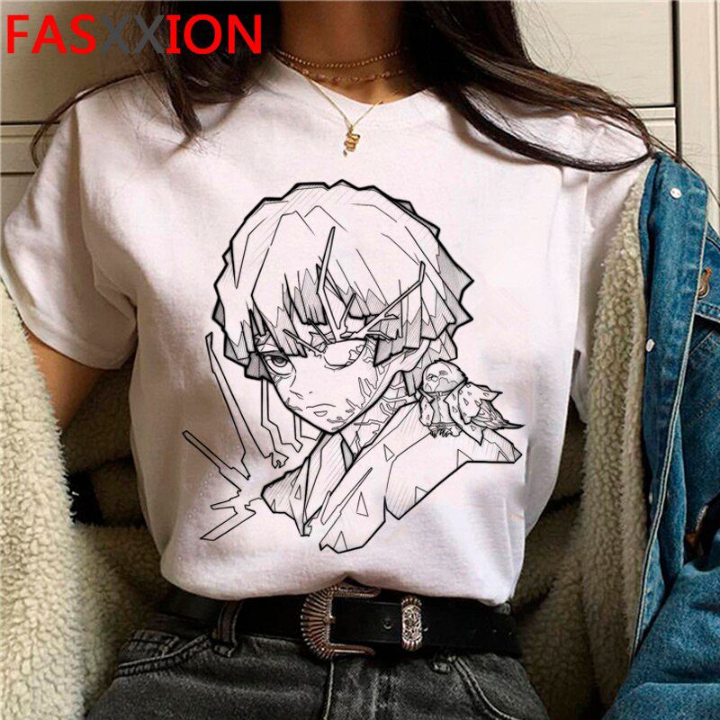 Demon Slayer Funny Cartoon T-shirt Men Uni Kimetsu No Yaiba Cute Anime Tshirt Kawaii Manga Graphic T Shirt  Hop Tees Male