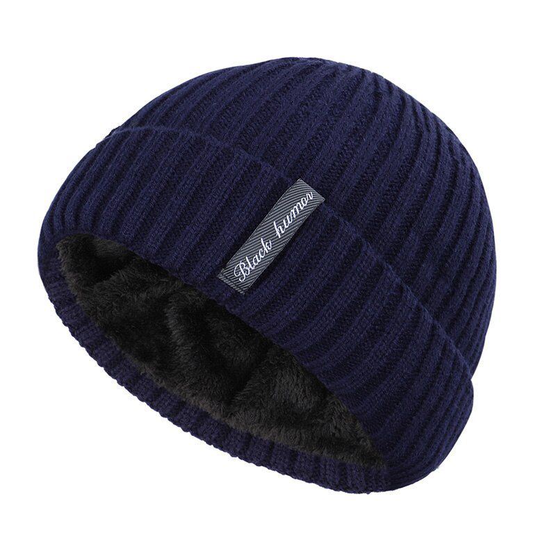 2020 Fashion Winter Plus Velvet Thick Warm Knit Hat High Quality Women Men Solid Color Casual Beanies Soft Cotton