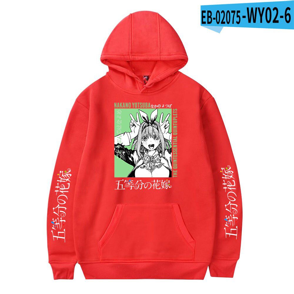 Black Hooded Comic The Quint Quintuplets Hoodies Men Sweatshirts Women Autumn  Hop Hoodie Boys Girls Pullovers