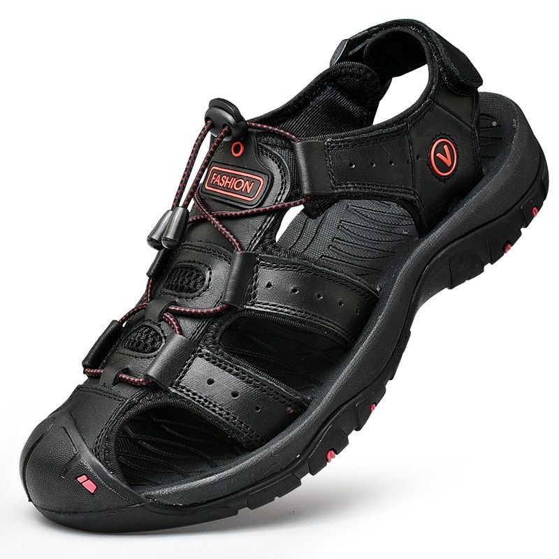 Summer Men Sandals  Leather Men Casual Shoes Outdoor Men Leather Sandals for Men Beach Shoes Roman Shoes Plus Size 38-48