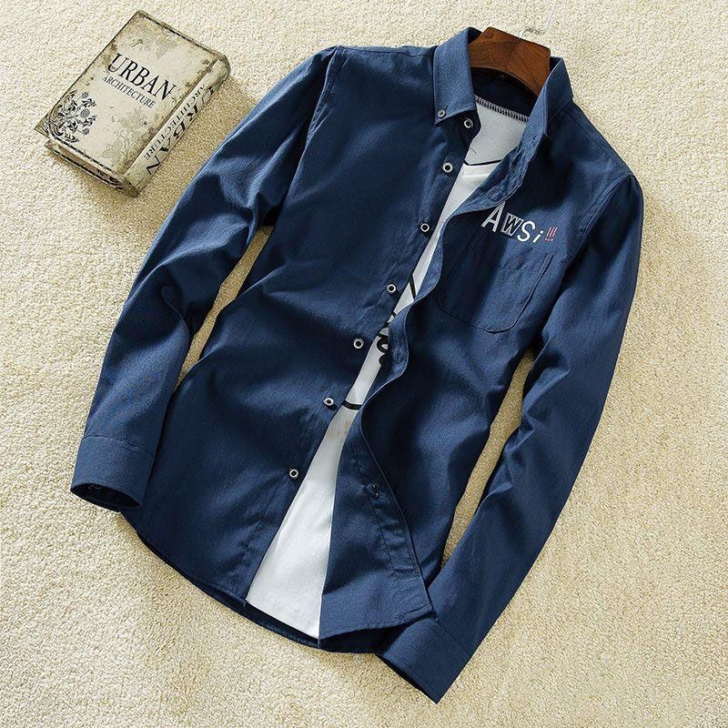 Navy Blue Stylish Full Sleeve Casual Shirt For Man