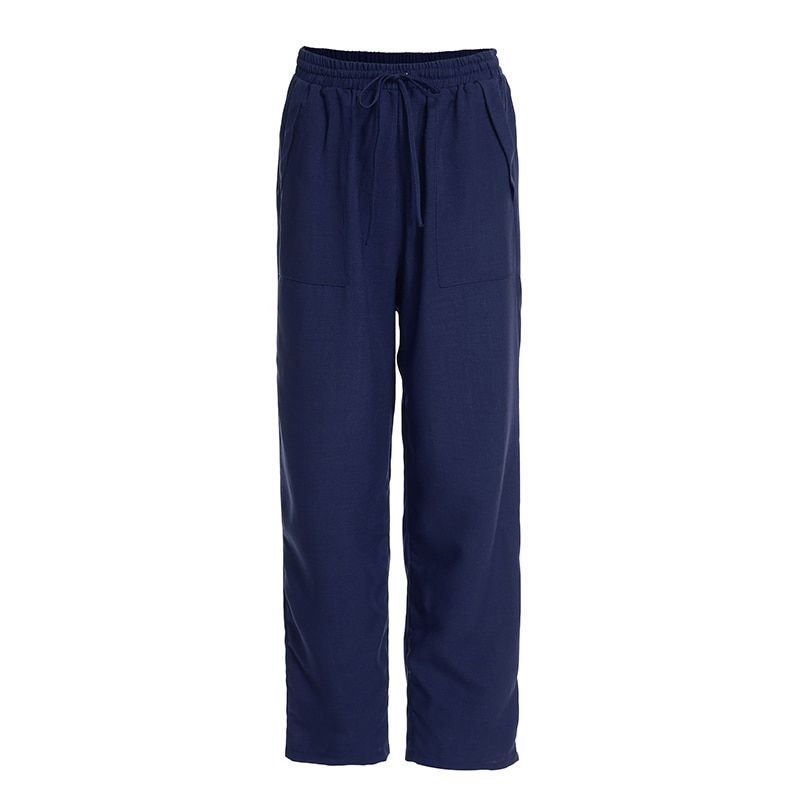 Summer Drawstring Cargo Pants Women's Autumn Trousers Vintage Elastic Waist Pantalon Woman Palazzo Oversized Pant
