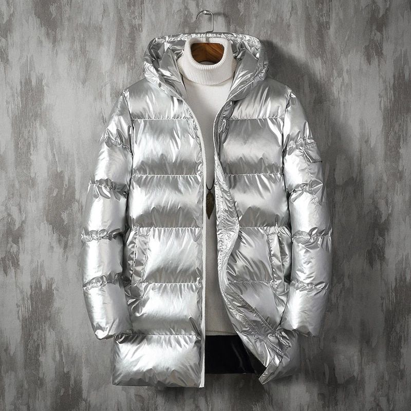 Men Winter Warm light long Parkas men waterproof Jacket Coat large size men's Thicken smooth shiny hooded cotton-padded clothes
