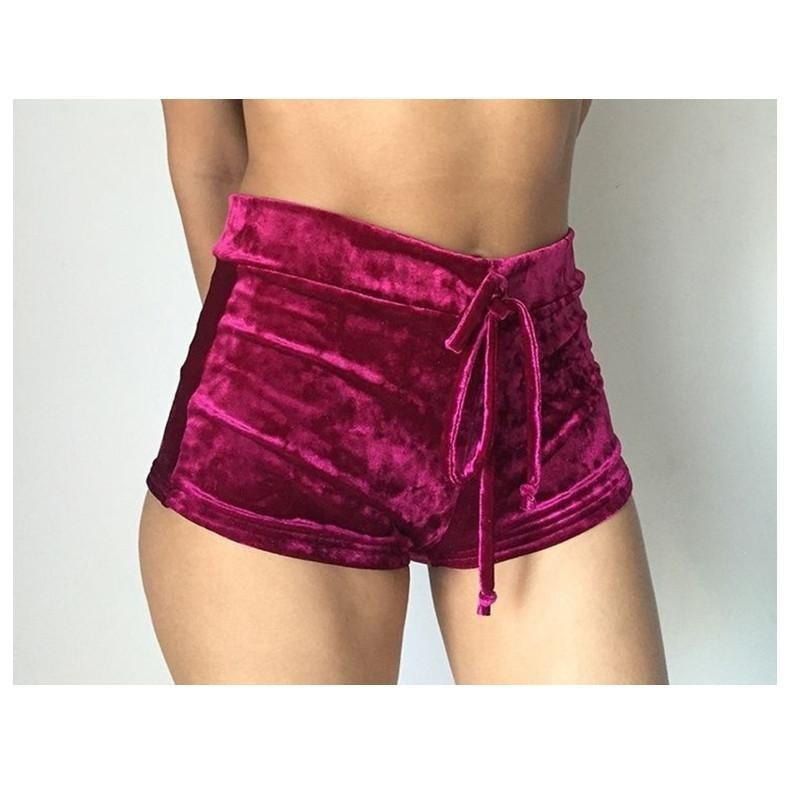 Women Velvet Dratring Shorts Casual High Waist Spring Summer gant Skinny Shorts Women Shorts Elastic Waist Yoga Sport Pants