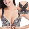 Women y Leopard Push Up Bk Butterfly Front Closure Bra Brassiere Underwear