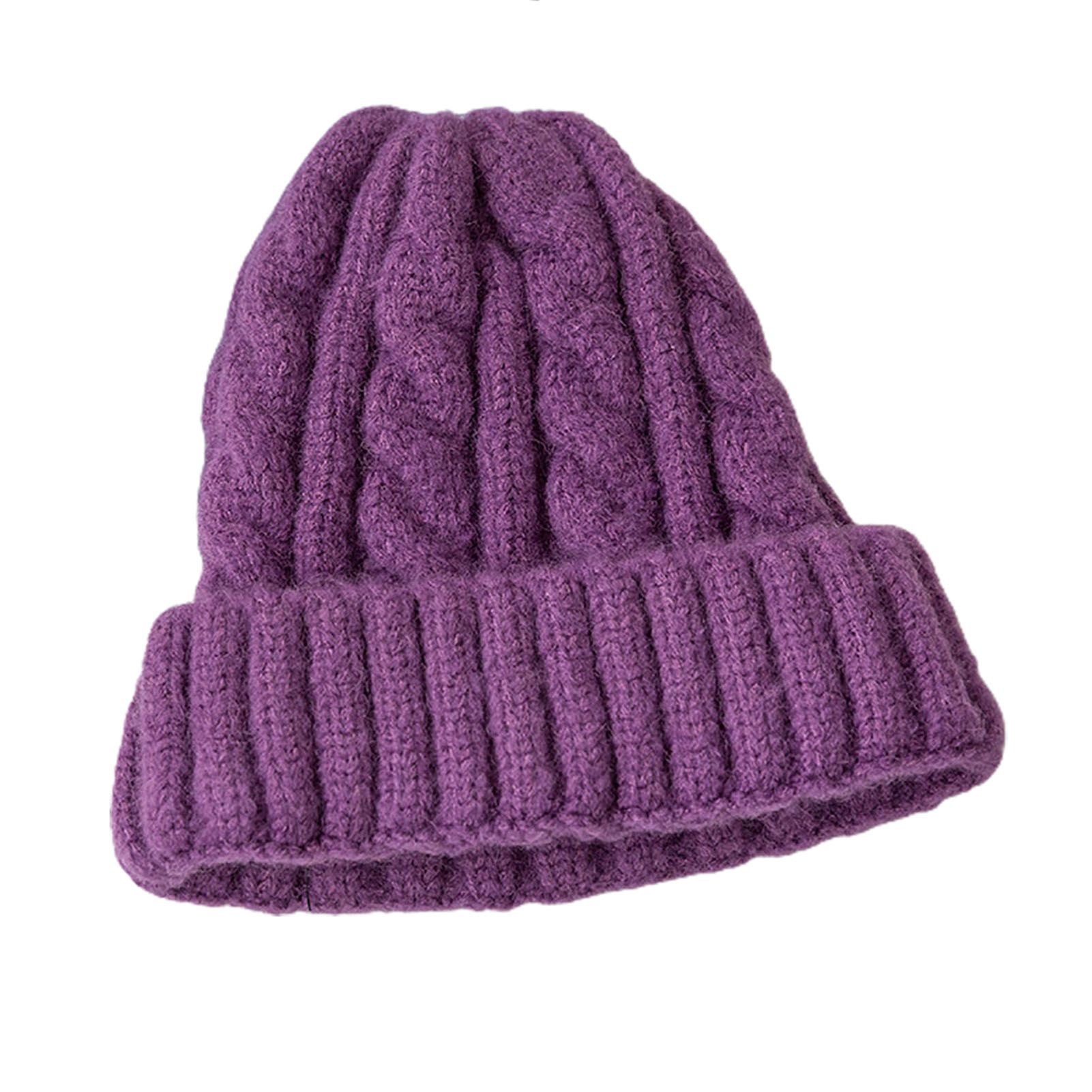 Cycling Beanie Cap Windproof Candy Color Twist Beanie Hat