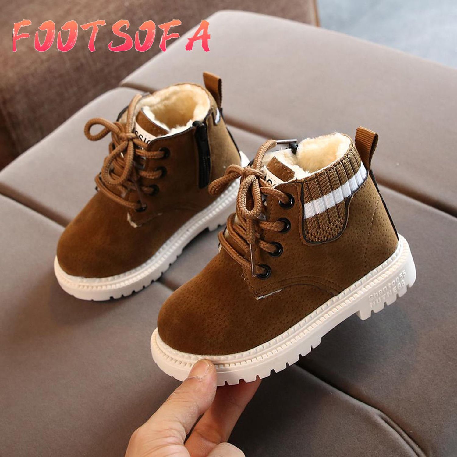 Baby Shoes Cute Toddler Infant Kids Baby Girls Boys Warm Boots Lace Up Shoes Short Ankle Booties