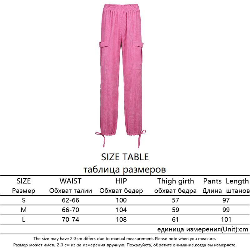 Streetwear High Waist Corduroy Brown Pants Women Vintage Joggers Loose Casual Sweatpants Aesthetic Cargo Pants