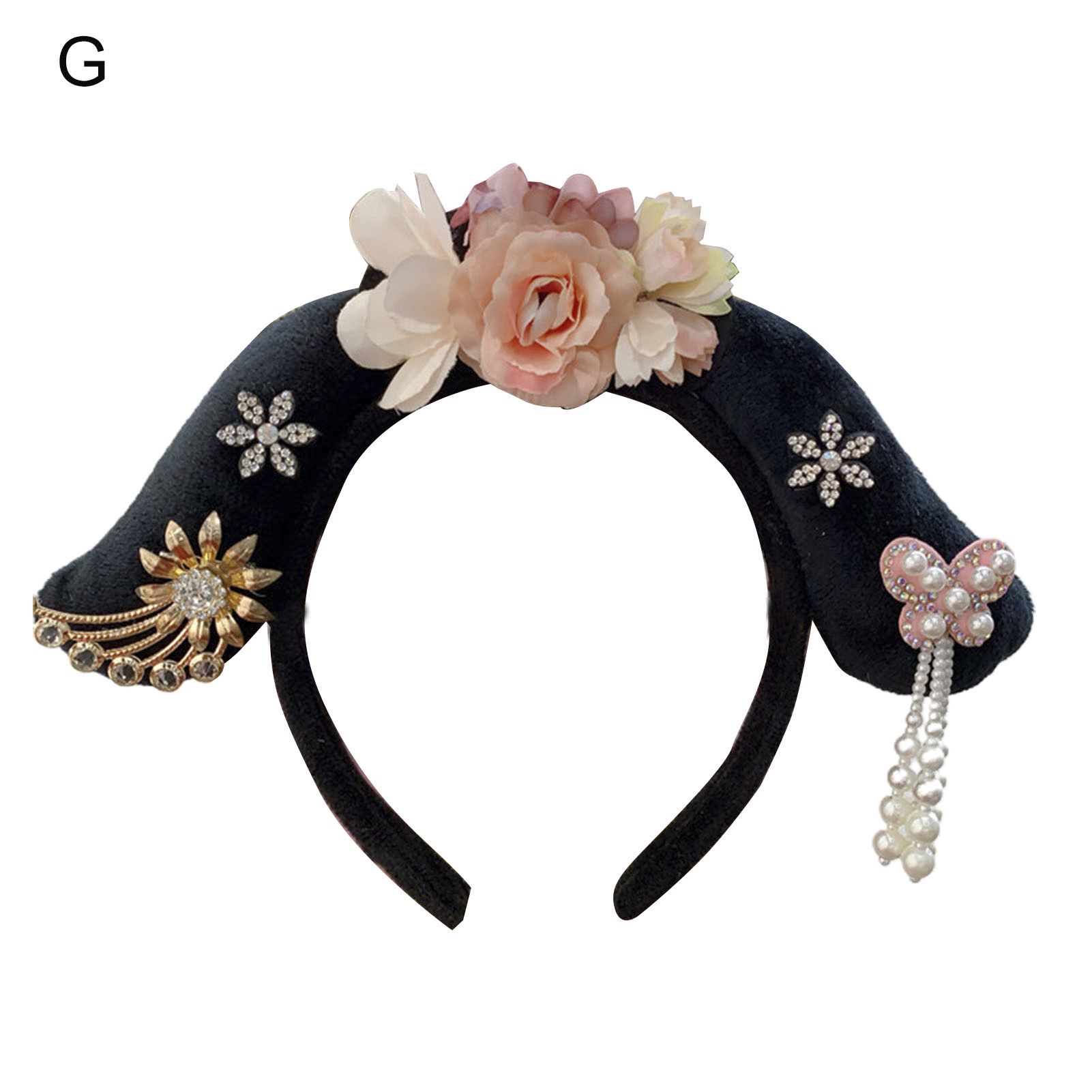 Girl Flower Tassel Hair Hoop Cosplay Princess Headwear Chinese Ancient Hairband