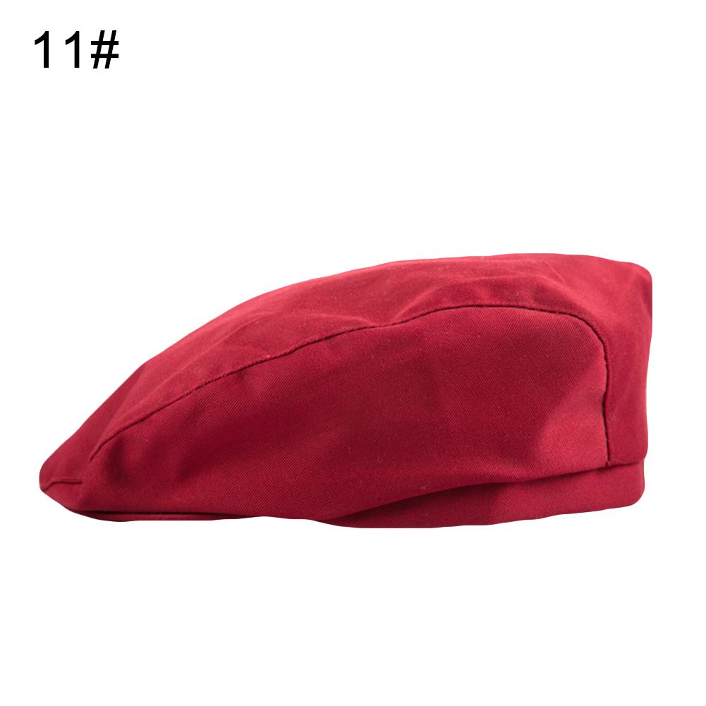 Strip Grid Print Unisex Beret Hat Chef Catering Cook Baker Waiter Skull Cap