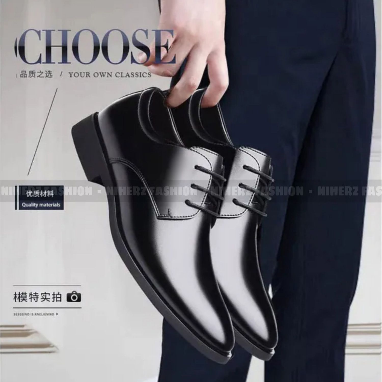 Premium Stylish Shoes Lace Formal Shoe First Class Royal Look High Performance Fashion For Men NIHER'S SHOP Special Wedding Official Gift or Party (Socks Free)