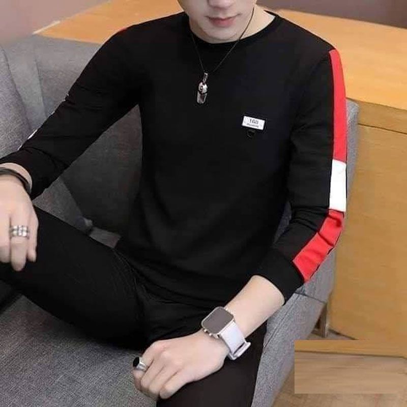 Black Cotton Long Sleeve T-shirt for Men - T Shirt For Man - T Shirt For Man