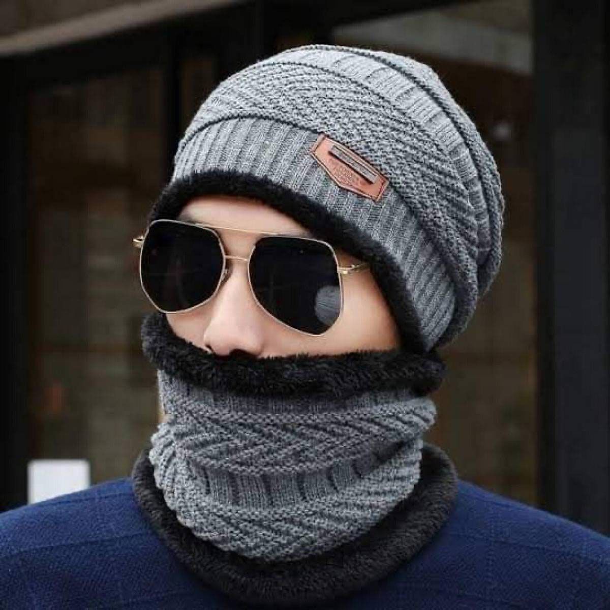 Hat Scarf Caps Neck Warmer Winter Hats For Men Women Skullies Beanies Warm Fleece Cap