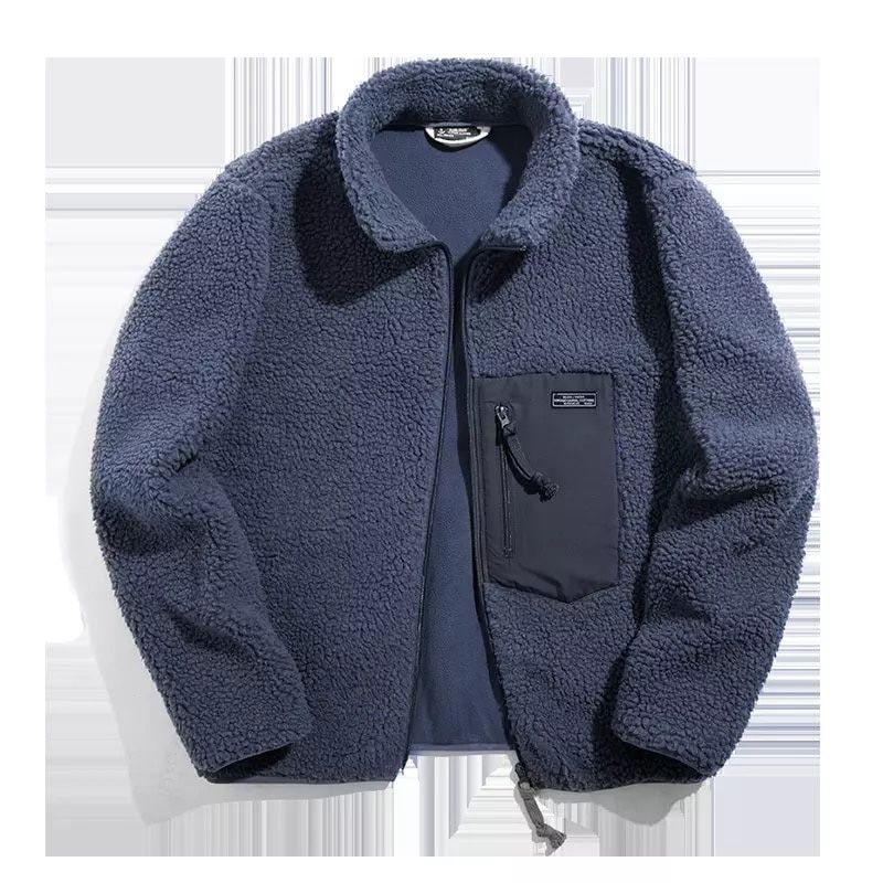 Polar Fleece Men's Jacket Fall Winter Mountain Tooling Mix and Match Wind Pure Color Wild Outdoor Casual Jackets Casual
