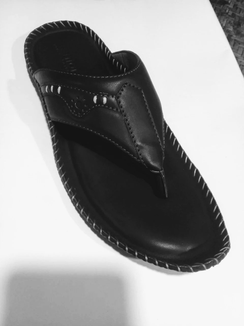 Men's Black Leather Sandal