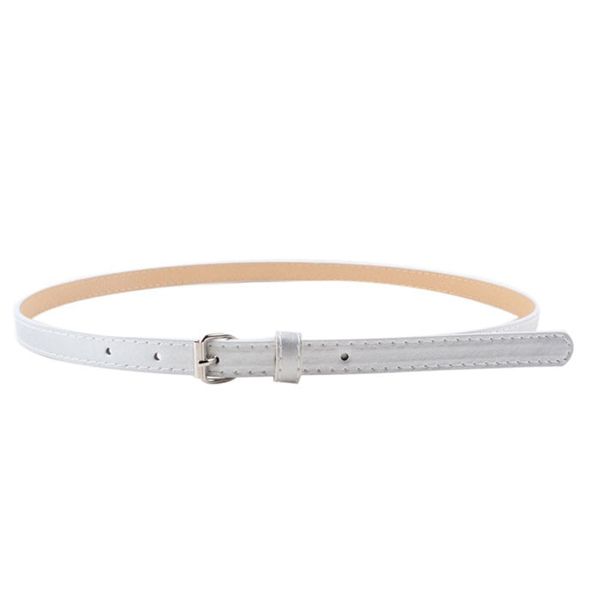 Candy Color Metal Buckle Thin Casual Belt For Women , Leather Belt Female Straps Waistband For Apparel Accessories