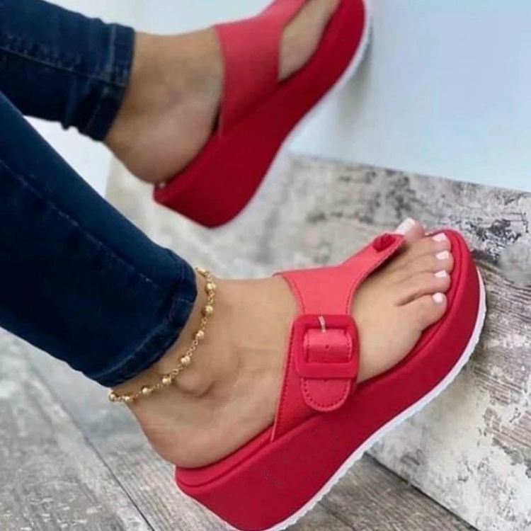 New Women Sandals Summer Casual Flip Flops Ladies Platform Wedges Sandals Party Peep Toe Shoes Outdoor Slippers