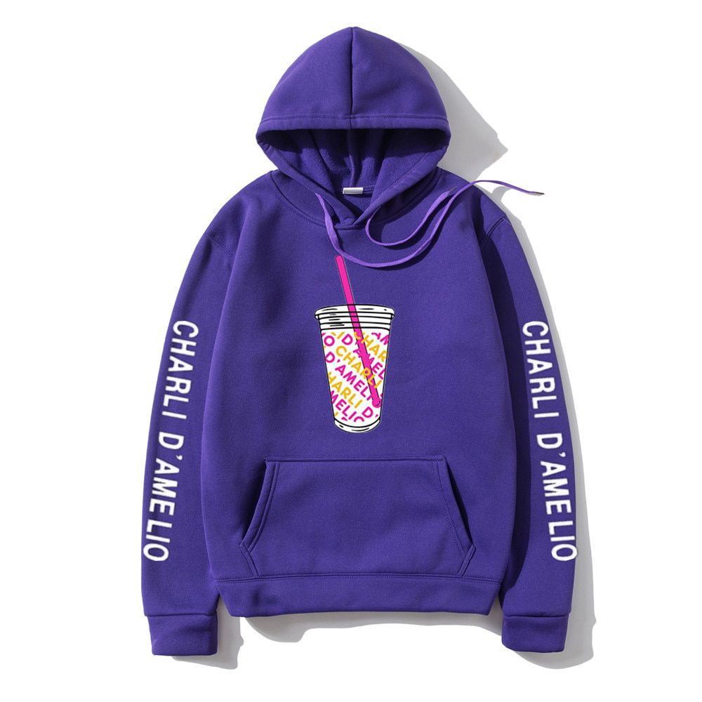 Harajuku Ice Coffee Splatter Hoodies Sweatshirts Men and Women oversized hoodie Charli DAmelio Pullover Unisex Costume Tracksuit