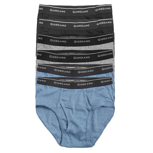 Giordano Men Mens Briefs 6pcs Solid Men Ropa Interior Hombre Briefs Men Cotton Cueca Masculina Calzoncillos